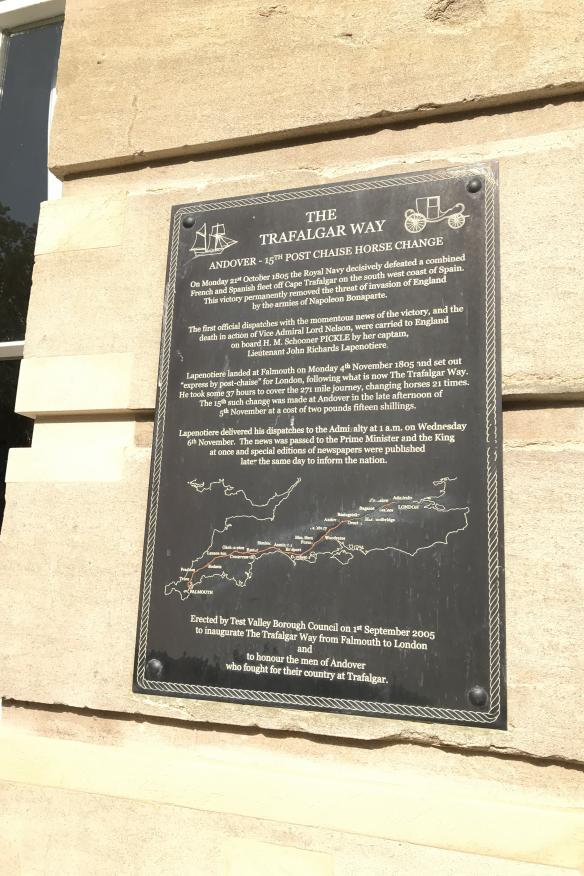 Plaque about The Trafalgar Way, Andover
