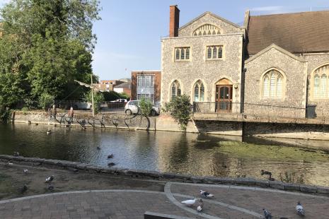 Viking ship in the River Anton, Andover